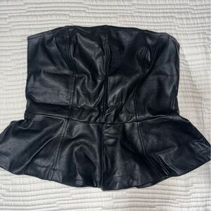 Express Leather Peplum Tube Top